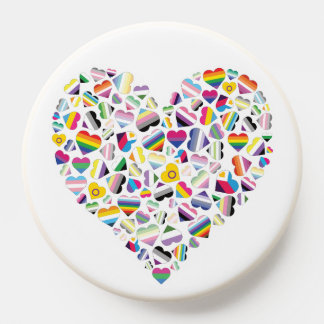 LGBTQ+ Pride Flag Hearts Combined PopSocket