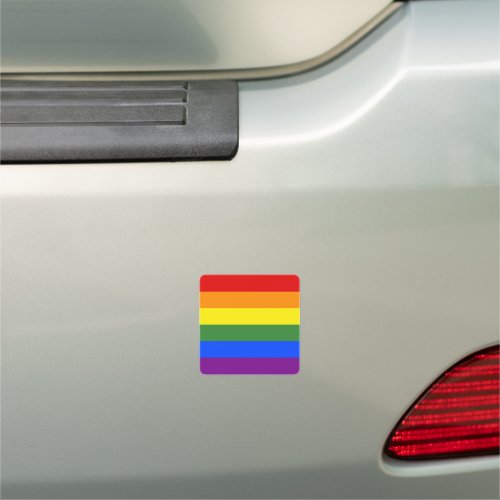 LGBTQ Pride Flag Rainbow Stripes Car Magnet
