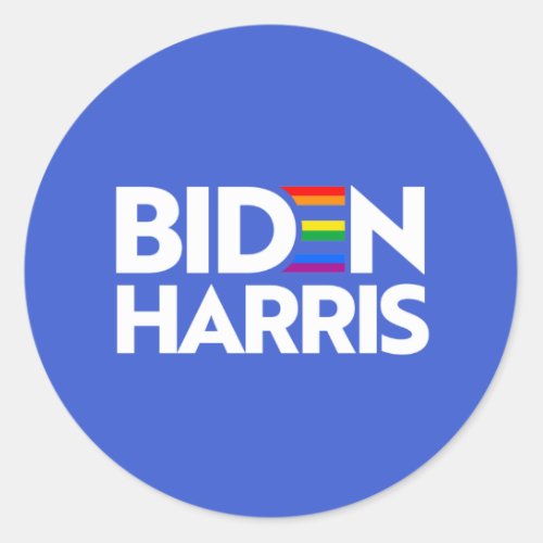 LGBTQ Pride for Biden Harris Classic Round Sticker