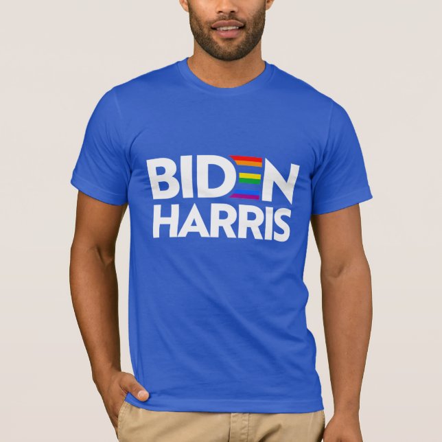 LGBTQ Pride for Biden Harris T-Shirt (Front)