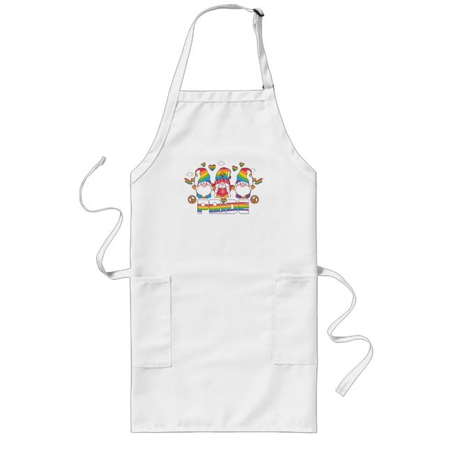 LGBTQ - Pride - Garden Gnome - Rainbow Color Long Apron (Front)