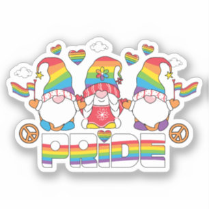 LGBTQ - Pride - Garden Gnome - Rainbow Color Sticker
