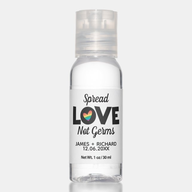 LGBTQ Pride gay lesbian marriage wedding favor Hand Sanitizer (Front)
