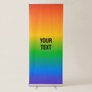 LGBTQ Pride Gradient Rainbow Flag Gay Wedding   Retractable Banner
