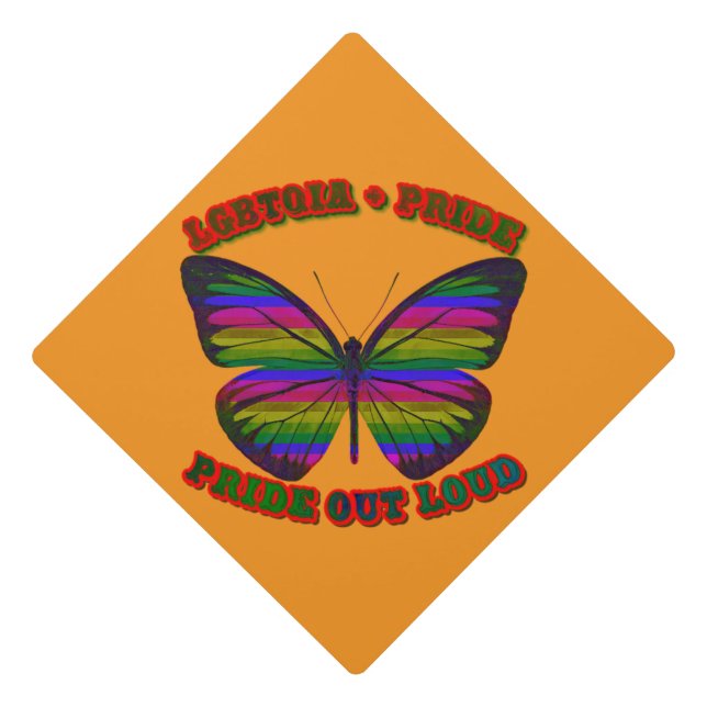 lgbtq pride graduation cap topper (Front)
