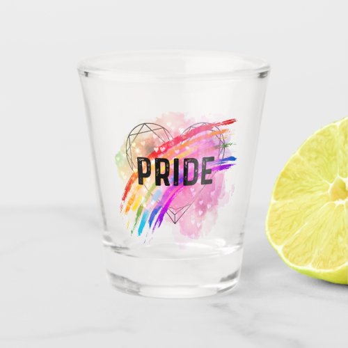 LGBTQ  Pride Heart Diamond Rainbow Colors  Shot Glass