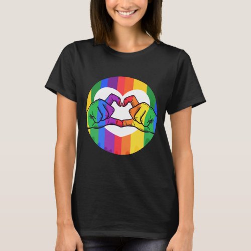 LGBTQ Pride Heart Hands T_Shirt