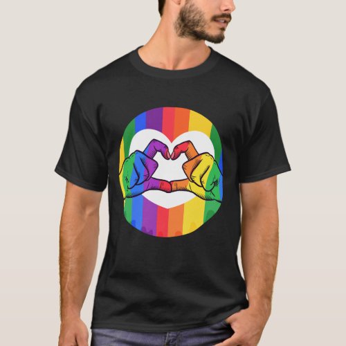 LGBTQ Pride Heart Hands T_Shirt