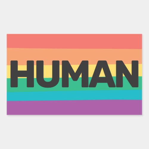LGBTQ pride Human rainbow flag Rectangular Sticker
