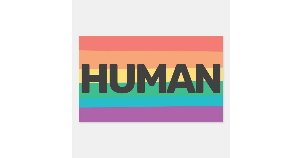 LGBTQ pride Human rainbow flag Rectangular Sticker | Zazzle