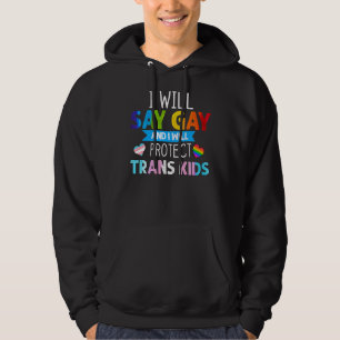 Lgbtq Pride I Will Say Gay And I Will Protect Tran Hoodie