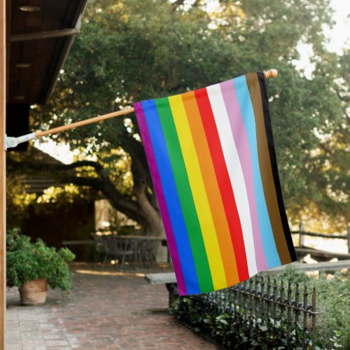 LGBTQ PRIDE Inclusive Progress  House Flag