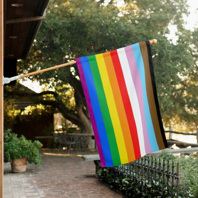 LGBTQ+ PRIDE (Inclusive /Progress ) House Flag (In SItu)