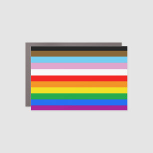 LGBTQ+ PRIDE (Inclusive /Progress ) House Flag Car Magnet