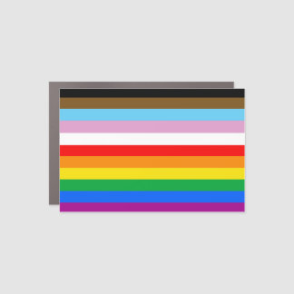 LGBTQ+ PRIDE (Inclusive /Progress ) House Flag Car Magnet