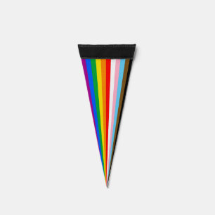 LGBTQ+ PRIDE (Inclusive /Progress ) Pennant Flag