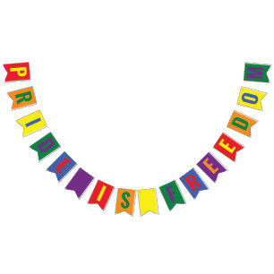 LGBTQ Pride is Freedom Rainbow Bunting Flags