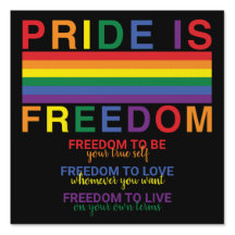 LGBTQ Pride is Freedom rainbow flag gay rights