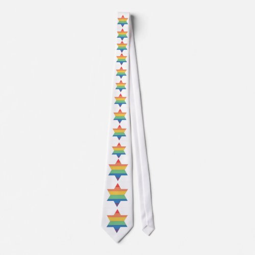 LGBTQ Pride Jewish Star Rainbow Tie