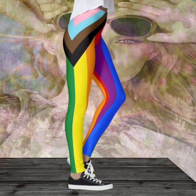LGBTQ & Pride Leggings - Rainbow Progress Flag (Creator Uploaded)