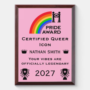 LGBTQ+ & Pride Living Loud And Proud Award Plaque