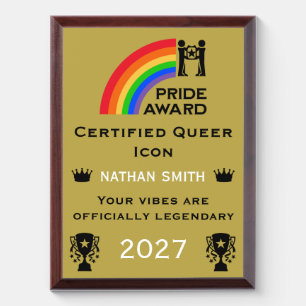 LGBTQ+ & Pride Living Loud And Proud Award Plaque