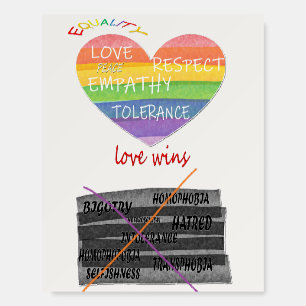 LGBTQ+ / PRIDE Love vs Hate. Love wins Foam Board
