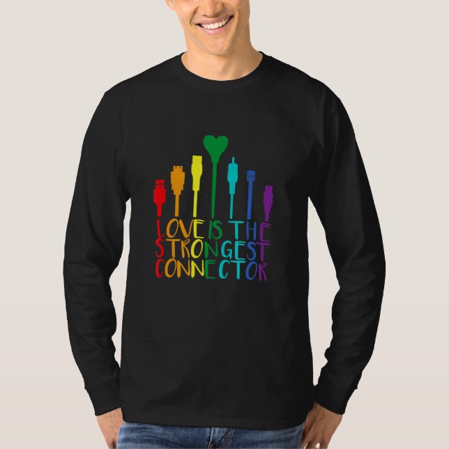 Lgbtq Pride Month Cable Connector 1 T-Shirt (Front)