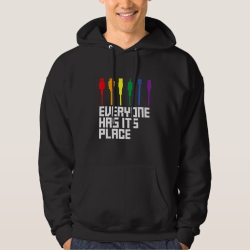 Lgbtq Pride Month Cable Connector Hoodie