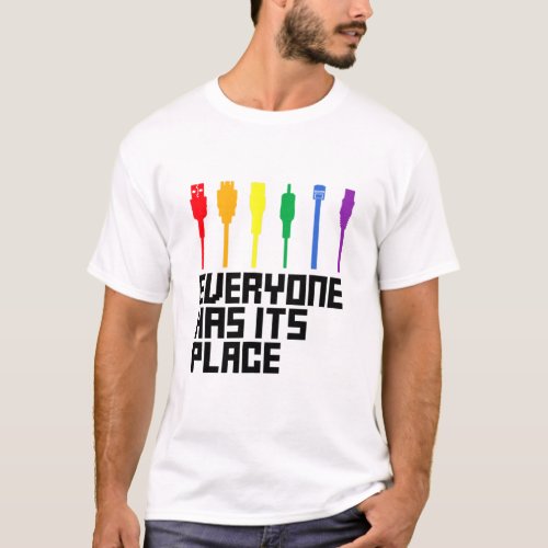 Lgbtq Pride Month Cable Connector T_Shirt