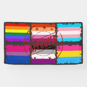 LGBTQ Pride Month Stripes Flags Banner