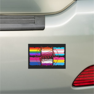LGBTQ Pride Month Stripes Flags Car Magnet