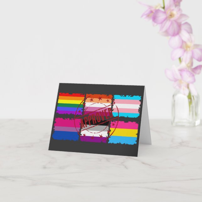 LGBTQ Pride Month Stripes Flags Card (Orchid)