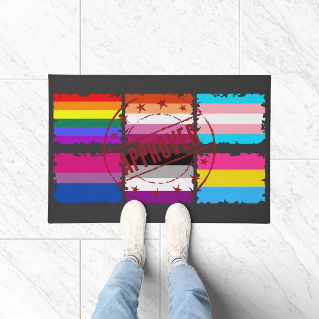 LGBTQ Pride Month Stripes Flags Doormat (Indoor)