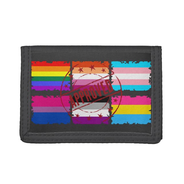 LGBTQ Pride Month Stripes Flags Trifold Wallet (Front)