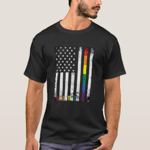 LGBTQ Pride Month US American Rainbow Flag Love T-Shirt