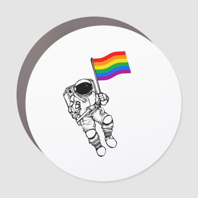 LGBTQ Pride Moonman Car Magnet (Front)