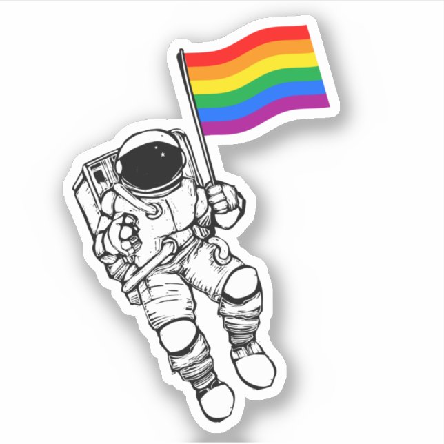 LGBTQ Pride Moonman Sticker (Front)