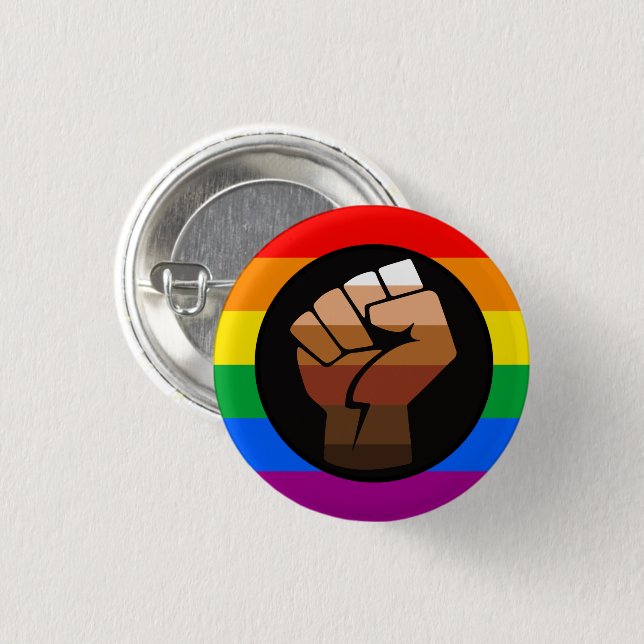 LGBTQ PRIDE (POC Fist Pride) Button (Front & Back)