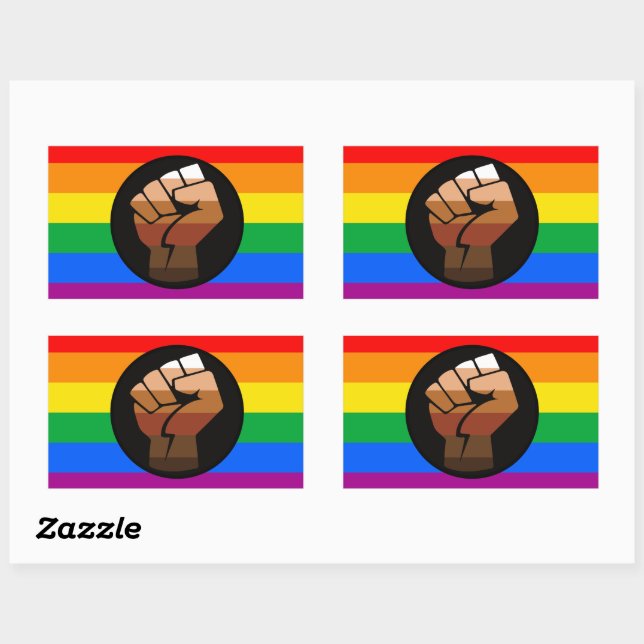 LGBTQ PRIDE (POC Fist Pride) Rectangular Sticker (Sheet)