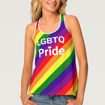 Lgbtq Pride Rainbow 6 Stripe Tank Top by RandomLife at Zazzle
