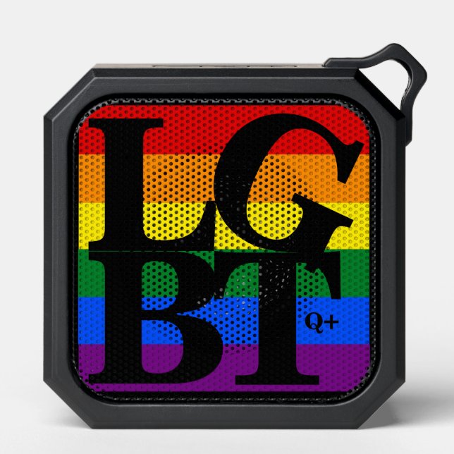 LGBTQ Pride Rainbow Alphabet Art Bluetooth Speaker (Front)