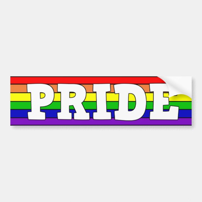 LGBTQ+ Pride Rainbow Bumper Sticker (Front)