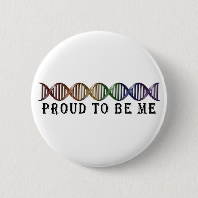 LGBTQ Pride Rainbow Colored DNA Strand Button (Front)