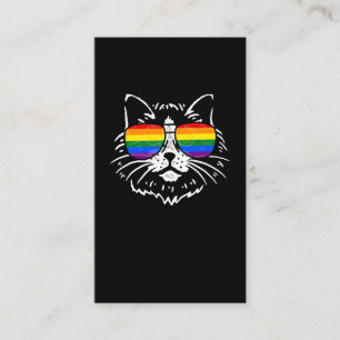 LGBTQ Pride Rainbow Colorful Sunglasses Cat Lover Business Card