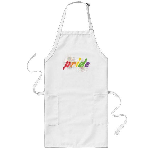 LGBTQ - Pride - Rainbow Colors Long Apron (Front)