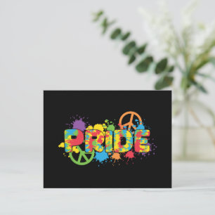 LGBTQ - Pride - Rainbow Colors Paint Splashes Postcard
