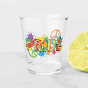 LGBTQ - Pride - Rainbow Colors Paint Splashes Shot Glass
