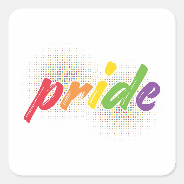 LGBTQ - Pride - Rainbow Colors Square Sticker (Front)