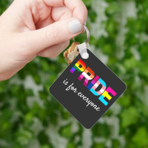 LGBTQ Pride Rainbow Colors Typography Keychain